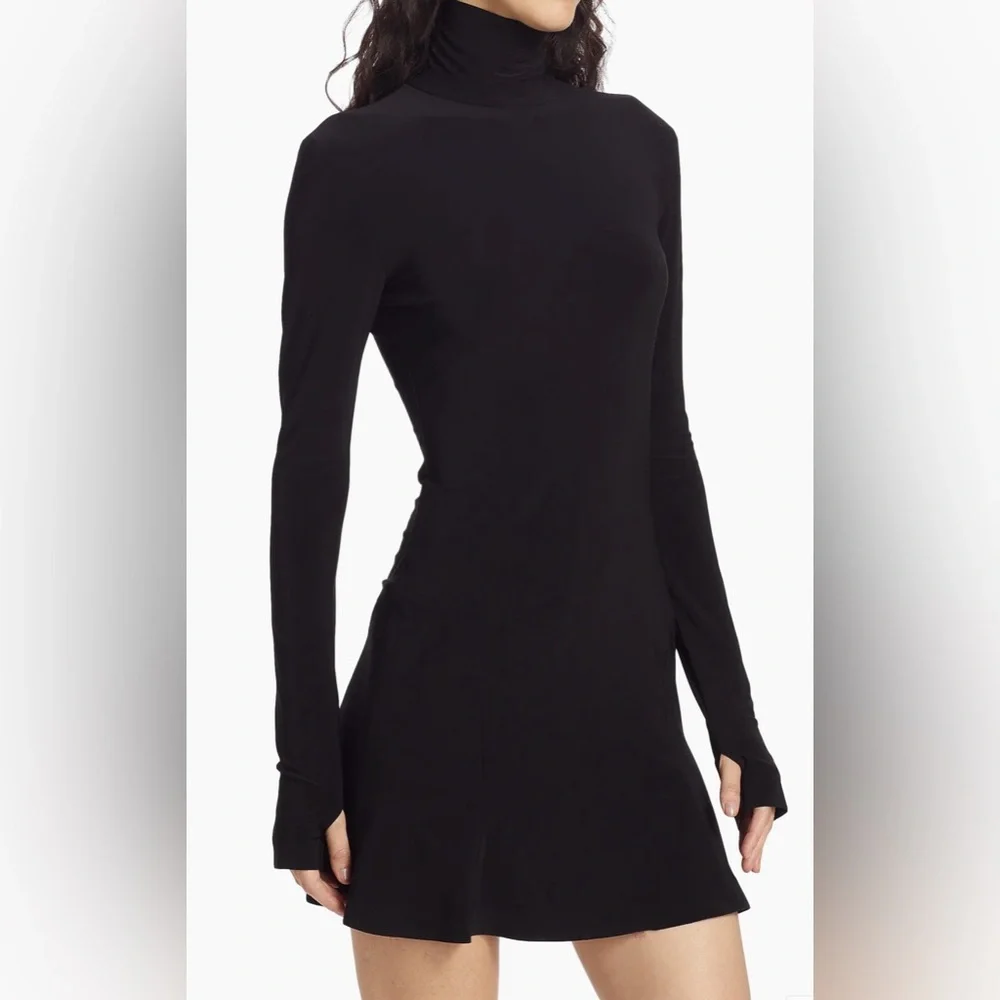 Long Sleeve Turtleneck Fishtail Mini Dress - Picture 4 of 11